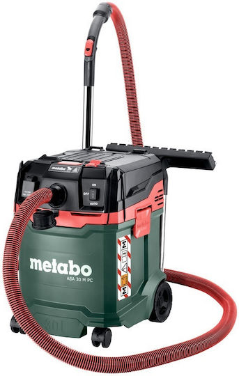 Metabo ASA 30 M PC Σκούπα Υγρών / Στερεών 1200W με Πλαστικό Κάδο 30lt