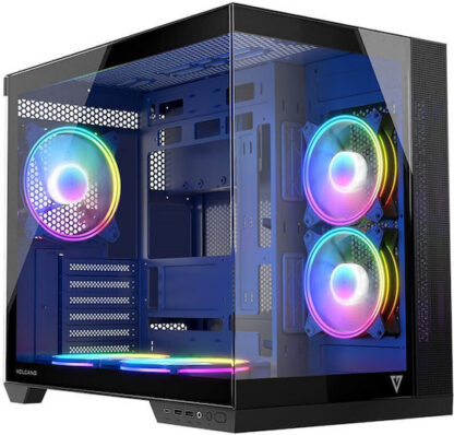 Modecom Panorama ARGB 5F Gaming Midi Tower Κουτί Υπολογιστή με Πλαϊνό Παράθυρο Μαύρο