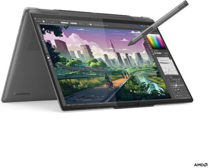 Lenovo Yoga 7 2-in-1 AMD Ryzen™ 7 8840HS Hybrid (2-in-1) 35.6 cm (14 ) Touchscreen WUXGA 16 GB LPDDR5x-SDRAM 512 GB SSD Wi-Fi 6E (802.11ax) Windows 11 Home Grey