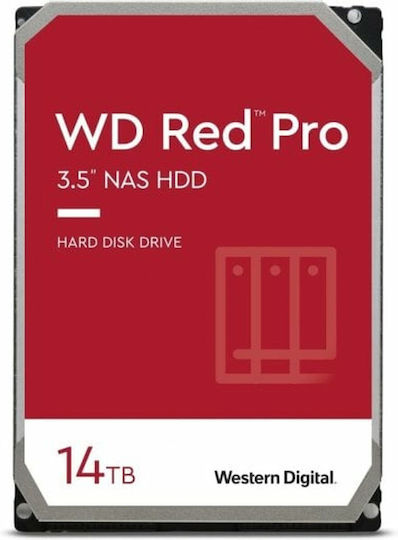 Western Digital Red Pro 14TB HDD Σκληρός Δίσκος 3.5" SATA III 7200rpm με 512MB Cache για NAS Κωδικός: WD142KFGX