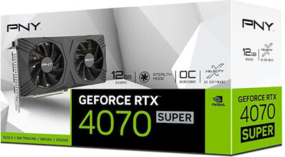 PNY GeForce RTX 4070 Super 12GB GDDR6X OC DF Κάρτα Γραφικών Κωδικός: VCG4070S12DFXPB1-O