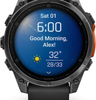 Garmin Fenix 8 Stainless Steel 47mm Αδιάβροχο Smartwatch με Παλμογράφο (Slate Grey With Black Silicone Band)