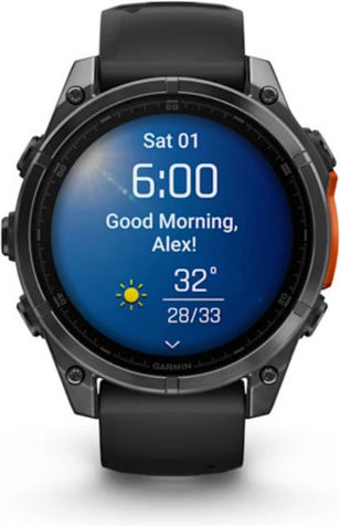 Garmin Fenix 8 Stainless Steel 47mm Αδιάβροχο Smartwatch με Παλμογράφο (Slate Grey With Black Silicone Band)