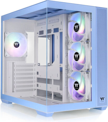 Thermaltake View 380 TG ARGB Gaming Midi Tower Κουτί Υπολογιστή με Πλαϊνό Παράθυρο Hydrangea Blue