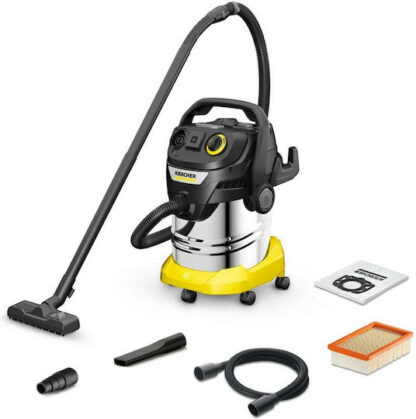 Karcher KWD 6 PS V-25/6/22 Σκούπα Υγρών / Στερεών 1300W με Ανοξείδωτο Κάδο 25lt