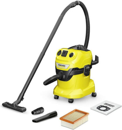 Karcher WD 4 P V-20/5/22 Σκούπα Υγρών / Στερεών 1000W με Πλαστικό Κάδο 20lt