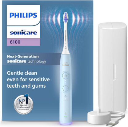 Philips Ηλεκτρική Οδοντόβουρτσα με Αισθητήρα Πίεσης και Θήκη Ταξιδίου HX7406/02 Γαλάζια