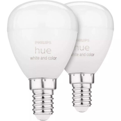 Philips Smart Λάμπες LED 5.1W για Ντουί E14 και Σχήμα P45 RGBW 470lm Dimmable 2τμχ