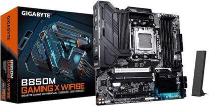 GIGABYTE B850M GAMING X WIFI6E Motherboard - AMD Ryzen 9000 Series CPUs  10+2+2 Phases Digital VRM  up to 8200MHz DDR5 (OC)  1xPCIe 5.0 + 1xPCIe 4.0 M.2  2.5LAN  WIFI 6E  USB 3.2 Gen 2