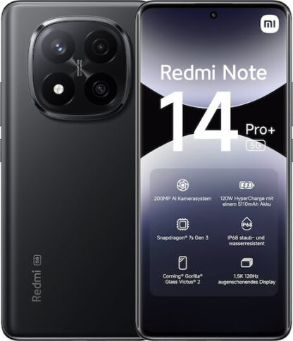 Xiaomi Redmi Note 14 Pro+ 5G 16.9 cm (6.67 ) Dual SIM USB Type-C 8 GB 256 GB 5110 mAh Black