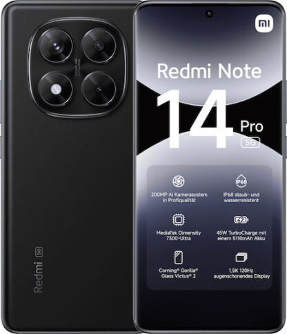 Xiaomi Redmi Note 14 Pro 5G 16.9 cm (6.67 ) Dual SIM USB Type-C 8 GB 256 GB 5110 mAh Black