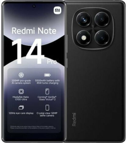 Xiaomi Redmi Note 14 Pro 16.9 cm (6.67 ) Hybrid Dual SIM Android 14 4G USB Type-C 8 GB 256 GB 5500 mAh Black