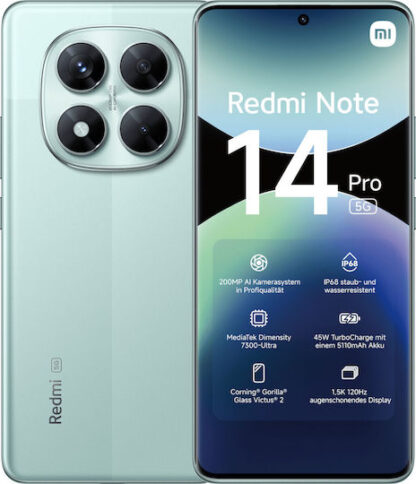 Xiaomi Redmi Note 14 Pro 5G 16.9 cm (6.67 ) Dual SIM USB Type-C 8 GB 256 GB 5110 mAh Green