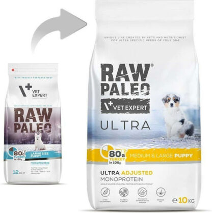 VET EXPERT RAW PALEO Ultra Medium&Large Puppy Turkey - dry food for puppies - 10 kg
