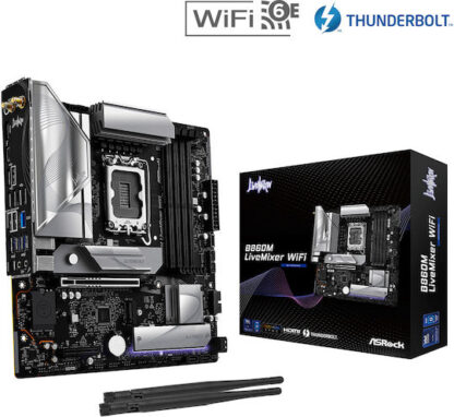 ASRock B860M LiveMixer WiFi Motherboard Micro ATX με Intel 1851 Socket