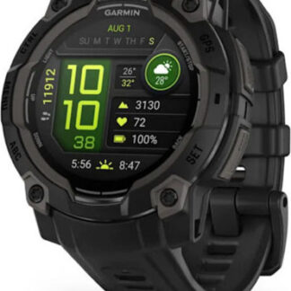 Garmin Instinct 3 AMOLED Aluminium 45mm Αδιάβροχο Smartwatch με Παλμογράφο (Black with Black Band)