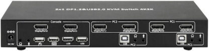 Techly IDATA DP-KVM2 KVM switch Black