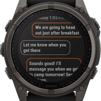 Garmin Fenix 8 Solar Titanium 47mm Αδιάβροχο Smartwatch με Παλμογράφο (Sapphire, Titanium With Amp Yellow/Graphite Silicone Band)