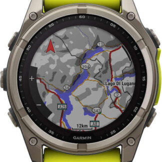 Garmin Fenix 8 Solar Titanium 51mm Αδιάβροχο Smartwatch με Παλμογράφο (Sapphire, Carbon Grey Dlc Titanium With Black/pebble Grey Silicone Band)