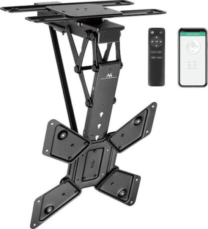 Maclean electric ceiling TV mount  TUYA support  max VESA 600x400  90st swivel remote control  23 -65   30kg  MC-491