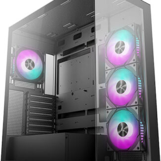 Deepcool CG580 4F Gaming Midi Tower Κουτί Υπολογιστή με Πλαϊνό Παράθυρο και ARGB Φωτισμό Λευκό