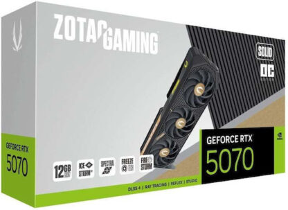 Zotac GeForce RTX 5070 12GB GDDR7 Solid OC Κάρτα Γραφικών Κωδικός: ZT-B50700J-10P