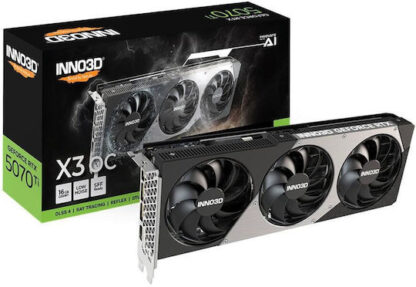Inno 3D GeForce RTX 5070 Ti 16GB GDDR7 X3 OC Κάρτα Γραφικών Κωδικός: N507T3-16D7X-176068N