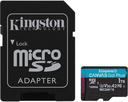 Kingston Technology 1TB microSDXC Canvas Go Plus Gen4 200MB/s A2 U3 V30 Card + Adapter