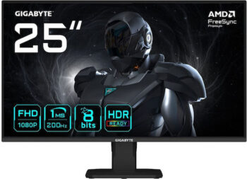 GIGABYTE GS25F2 25  FHD Gaming Monitor - 1920 x 1080  200Hz  1ms  300 cd/m2  Display HDR 10  HDMI 2.0  Displayport 1.4