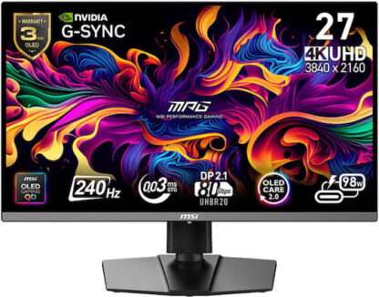 MSI MPG 272URX QD-OLED HDR Gaming Monitor 26.5" 4K 3840x2160 240Hz με Χρόνο Απόκρισης 0.03ms GTG