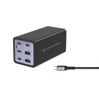 Conceptronic Βάση Φόρτισης με 2 Θύρες USB-A και 4 Θύρες USB-C 200W Power Delivery σε Μαύρο χρώμα (OZUL06BE)