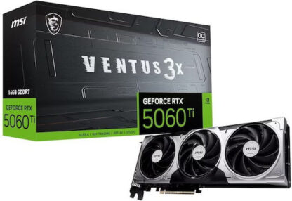 MSI GeForce RTX 5060 Ti 16GB GDDR7 Ventus 3X OC Κάρτα Γραφικών Κωδικός: V812-072R