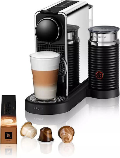 Krups CitiZ & Milk Καφετιέρα για Κάψουλες Nespresso με Αφρογαλιέρα Μαύρη