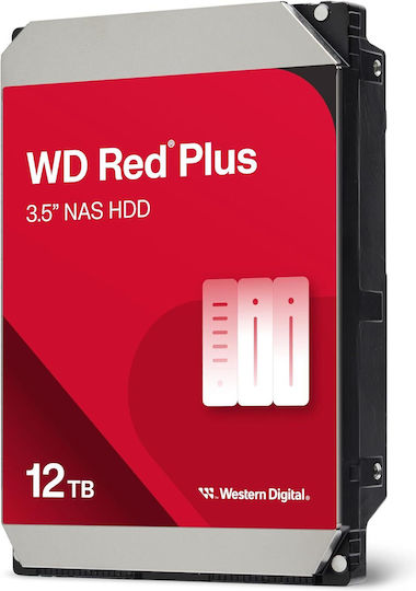 Western Digital Red Plus 12TB HDD Σκληρός Δίσκος 3.5" SATA III 7200rpm με 256MB Cache για NAS Κωδικός: WD120EFGX