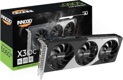 Inno 3D GeForce RTX 5060 Ti 8GB GDDR7 X3 OC Κάρτα Γραφικών Κωδικός: N506T3-08D7X-193075L