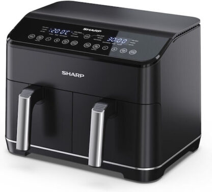 Sharp Air Fryer με Διπλό Αποσπώμενο Κάδο 8lt Μαύρο AF-D82AEB