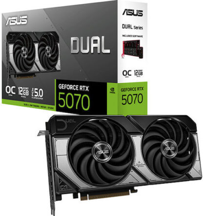 Asus GeForce RTX 5070 12GB GDDR7 Dual OC Edition Κάρτα Γραφικών Κωδικός: 90YV0M17-M0NA00
