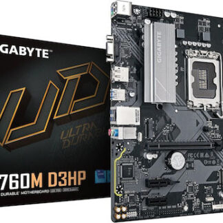 GIGABYTE B760M DS3H Motherboard - Supports Intel Core 14th Gen CPUs  6+2+1 Phases Digital VRM  up to 7600MHz DDR5 (OC)  2xPCIe 4.0 M.2  2.5GbE LAN  USB 3.2 Gen