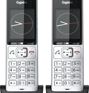Gigaset Comfort 500A Ασύρματο Τηλέφωνο Duo με Ελληνικό Μενού Silver/Black