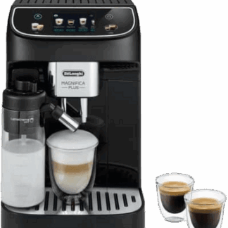 De'Longhi Magnifica Plus Αυτόματη Μηχανή Espresso 1450W Πίεσης 15bar για Cappuccino με Μύλο Άλεσης Μαύρη