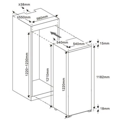 MPM MPM-185-CJI-18 combi-fridge Built-in 181 L E White
