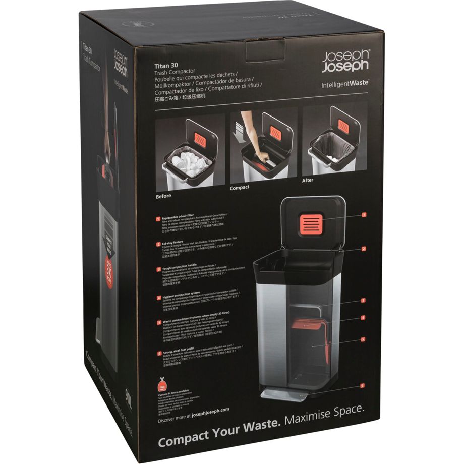 Joseph Joseph Titan 30L Müllpresse Schwarz Joseph Joseph Titan 30L Müllpresse Schwarz