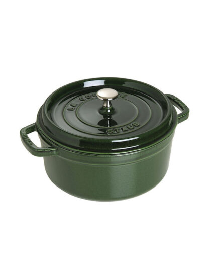 Staub La Cocotte 24cm rund Basilikum-Grün, Gusseisen
