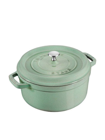 Staub La Cocotte 24cm rund Salbeigrün, Gusseisen