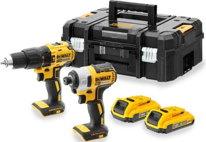 Dewalt Σετ Κρουστικό Δραπανοκατσάβιδο & Παλμικό Κατσαβίδι 18V με 2 Μπαταρίες 2Ah και Θήκη Κωδικός: DCK2060D2T