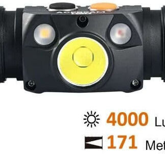 Acebeam Επαναφορτιζόμενος Φακός Κεφαλής LED IP68 με Μέγιστη Φωτεινότητα 4000lm Μαύρο Κωδικός: ACE-010