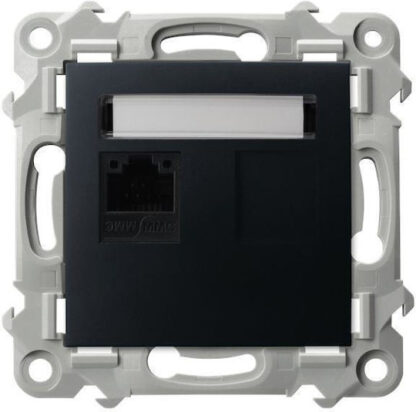 Ospel Μονή Πρίζα Δικτύου RJ45 Τύπου Cat5 σε Μαύρο Χρώμα GPK-1Z K m 33