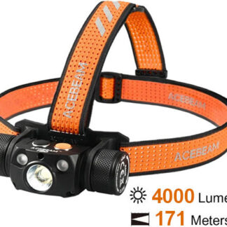 Acebeam Επαναφορτιζόμενος Φακός Κεφαλής LED UV IP68 με Μέγιστη Φωτεινότητα 4000lm Πράσινο Κωδικός: ACE-047