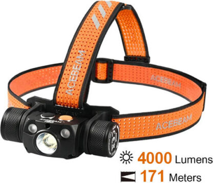 Acebeam Επαναφορτιζόμενος Φακός Κεφαλής LED UV IP68 με Μέγιστη Φωτεινότητα 4000lm Πράσινο Κωδικός: ACE-047