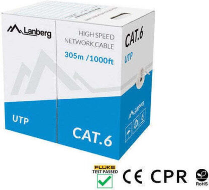 Lanberg U/UTP Cat.6 Καλώδιο Δικτύου Ethernet χωρίς ακροδέκτες 305m Γκρι